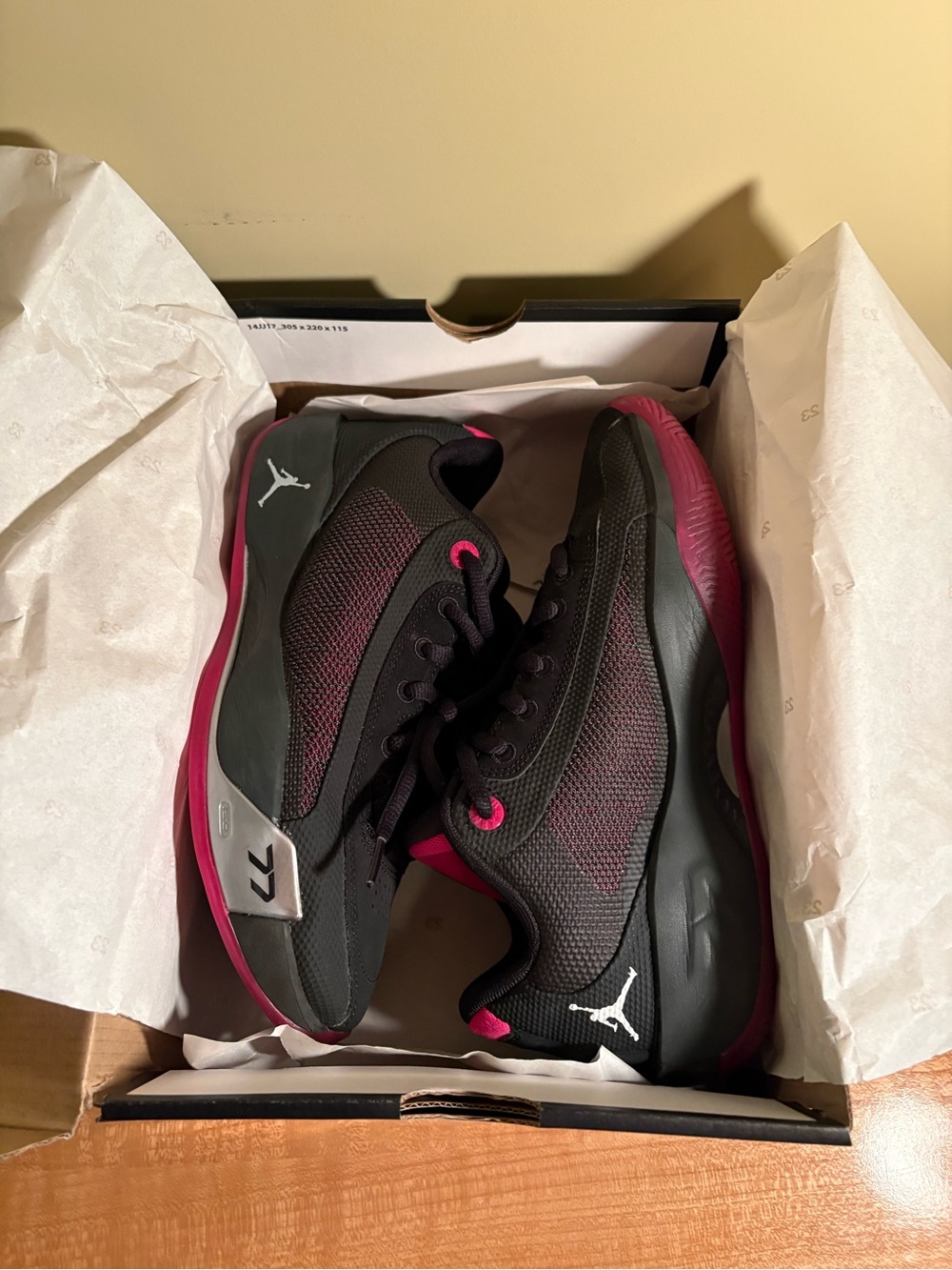 Jordan Women's Low-Top Sneakers in Black and Pink - Picture 5 of 6